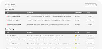 Payroll overview report